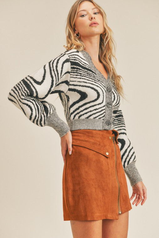 Modern Cropped Sweater Cardigan