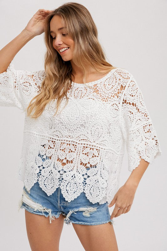 Lace Blouse Bohemian Style Western Top