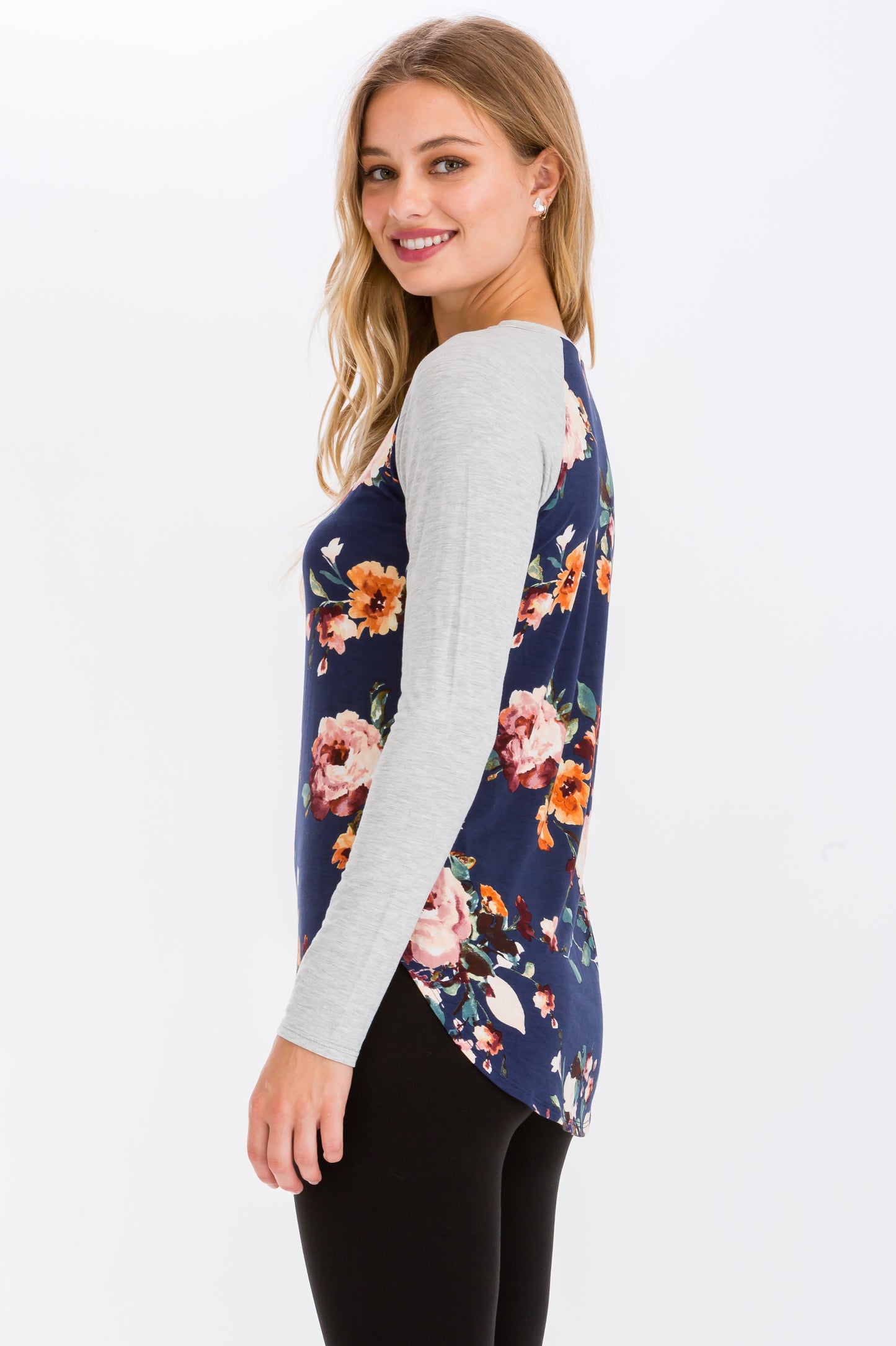 Printed Raglan Long Sleeve T-Shirts