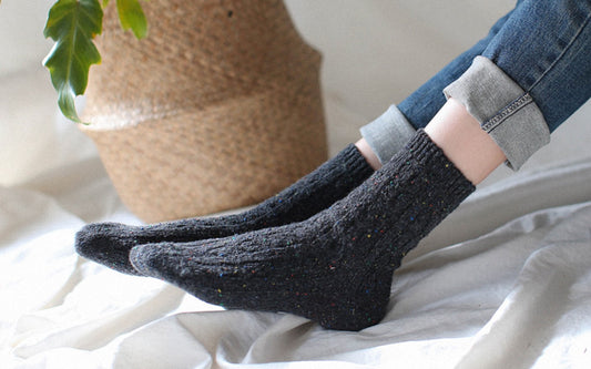 Cable Merino Wool Crew Socks by Alice and Me