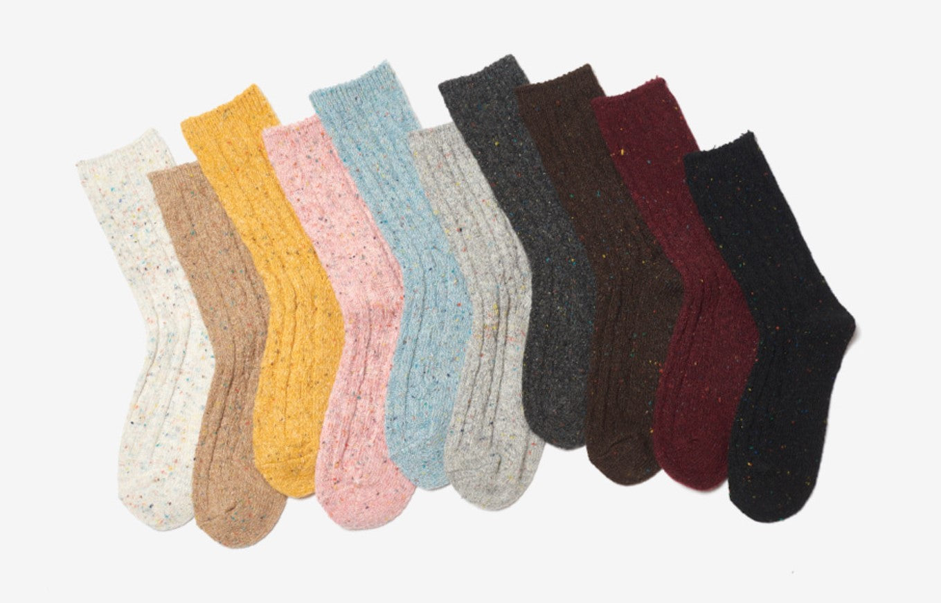 Cable Merino Wool Crew Socks by Alice and Me