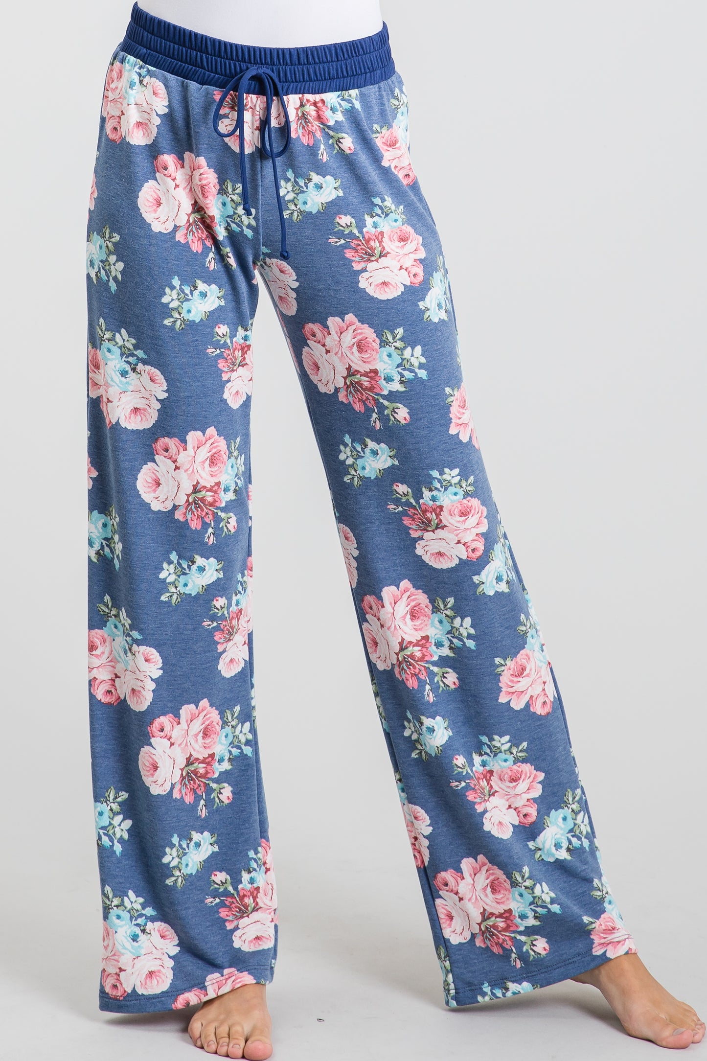 Blue Floral Print Loungewear Pajama