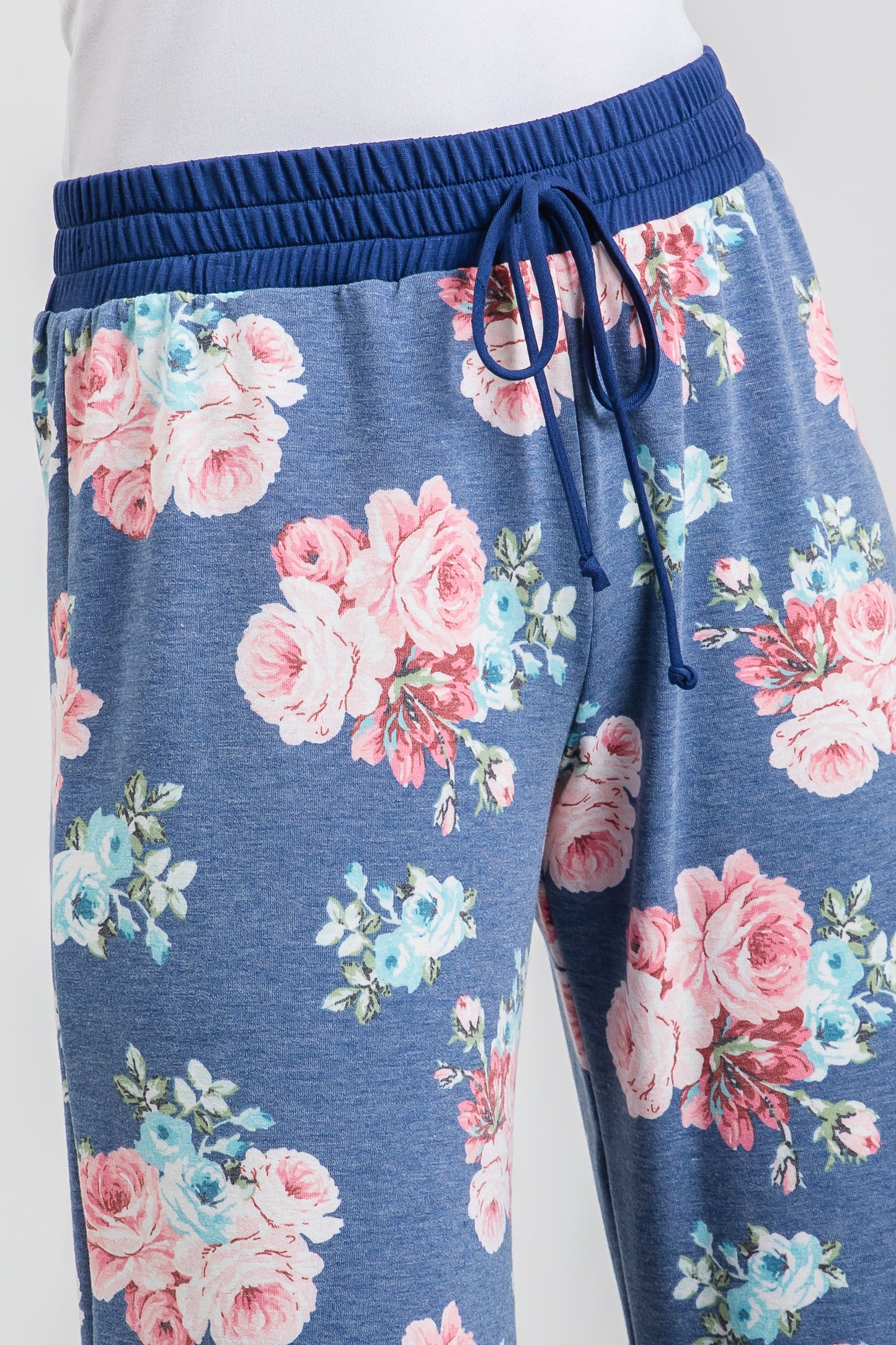 Blue Floral Print Loungewear Pajama