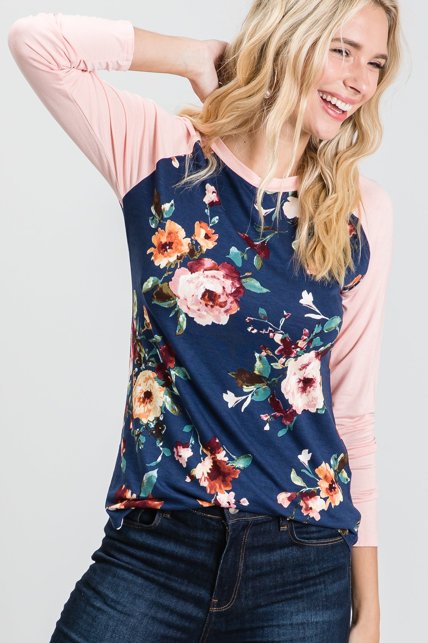 Printed Raglan Long Sleeve T-Shirts